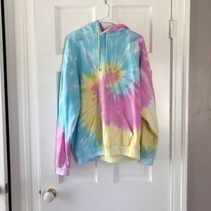 Oversized pastel tie dye hoodie sweatshirt